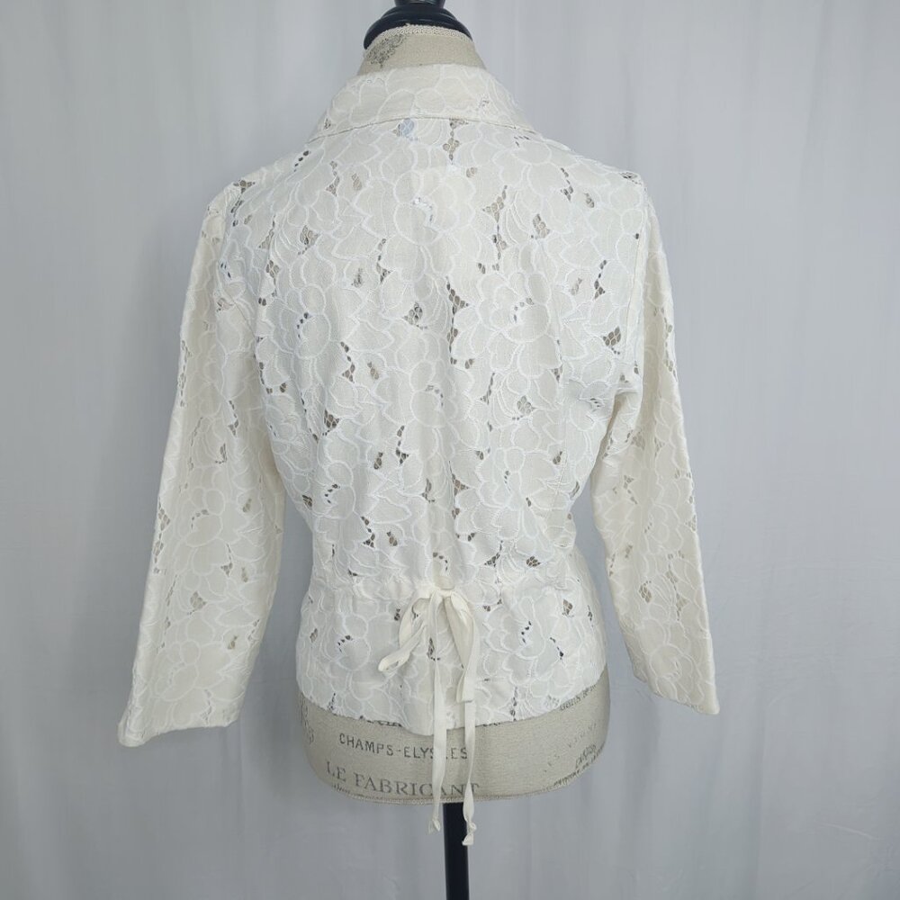 CAbi Cream Floral Lace Blazer - Picture 6 of 10